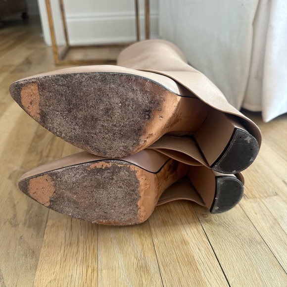 Revolve Toral Berta Booties in Sand Cream Leather Foldover Heeled Boots - Picture 11 of 14